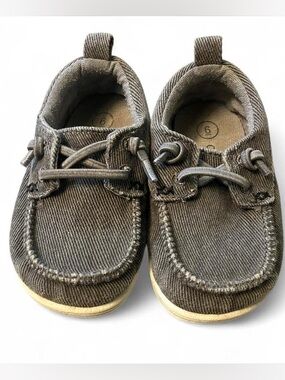 Cat & Jack Toddler Size 6 Kids’ Casual Canvas Loafer Shoes - Charcoal Gray